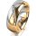 Ring 14 Karat Gelb-/Weissgold 7.0 mm poliert 6 Brillanten G vs Gesamt 0,080ct