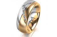 Ring 14 Karat Gelb-/Weissgold 7.0 mm l&auml;ngsmatt 6...