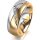Ring 14 Karat Gelb-/Weissgold 7.0 mm l&auml;ngsmatt 6 Brillanten G vs Gesamt 0,080ct