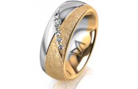 Ring 14 Karat Gelb-/Weissgold 7.0 mm kreismatt 6...