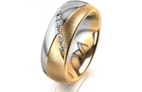Ring 14 Karat Gelb-/Weissgold 7.0 mm sandmatt 6...