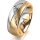 Ring 14 Karat Gelb-/Weissgold 7.0 mm sandmatt 6 Brillanten G vs Gesamt 0,080ct