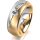 Ring 14 Karat Gelb-/Weissgold 7.0 mm sandmatt 1 Brillant G vs 0,110ct