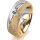 Ring 14 Karat Gelb-/Weissgold 7.0 mm kristallmatt 1 Brillant G vs 0,110ct