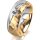 Ring 14 Karat Gelb-/Weissgold 7.0 mm diamantmatt 1 Brillant G vs 0,110ct