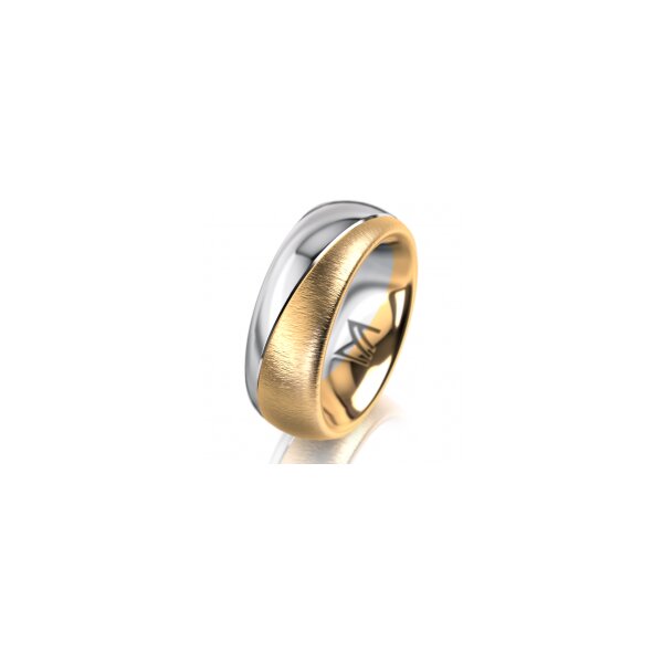 Ring 18 Karat Gelb-/Weissgold 7.0 mm sandmatt