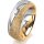 Ring 18 Karat Gelb-/Weissgold 7.0 mm kristallmatt 1 Brillant G vs 0,025ct