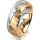 Ring 18 Karat Gelb-/Weissgold 7.0 mm diamantmatt 1 Brillant G vs 0,025ct