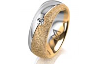 Ring 18 Karat Gelb-/Weissgold 7.0 mm kristallmatt 1...