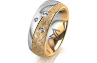Ring 18 Karat Gelb-/Weissgold 7.0 mm kristallmatt 3...