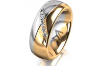 Ring 18 Karat Gelb-/Weissgold 7.0 mm poliert 6 Brillanten...