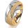Ring 18 Karat Gelb-/Weissgold 7.0 mm kreismatt 6 Brillanten G vs Gesamt 0,080ct