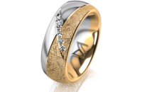 Ring 18 Karat Gelb-/Weissgold 7.0 mm kristallmatt 6...