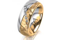 Ring 18 Karat Gelb-/Weissgold 7.0 mm diamantmatt 6...