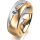 Ring 18 Karat Gelb-/Weissgold 7.0 mm längsmatt 1 Brillant G vs 0,110ct