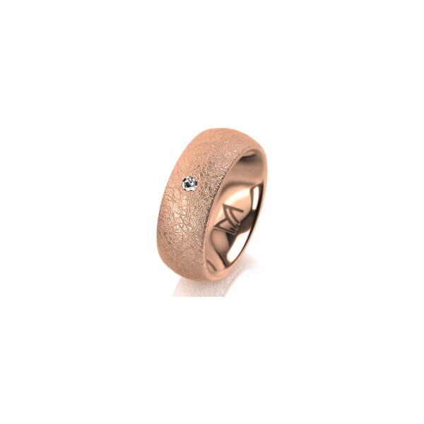 Ring 14 Karat Rotgold 7.0 mm kreismatt 1 Brillant G vs 0,025ct