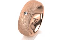 Ring 14 Karat Rotgold 7.0 mm kreismatt 1 Brillant G vs...