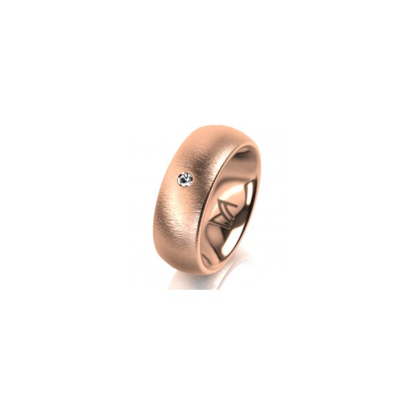 Ring 14 Karat Rotgold 7.0 mm sandmatt 1 Brillant G vs 0,025ct