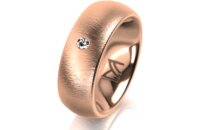 Ring 14 Karat Rotgold 7.0 mm sandmatt 1 Brillant G vs...