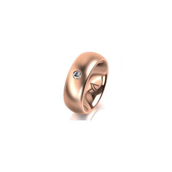 Ring 14 Karat Rotgold 7.0 mm l&auml;ngsmatt 1 Brillant G vs 0,065ct