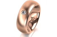 Ring 14 Karat Rotgold 7.0 mm l&auml;ngsmatt 1 Brillant G...
