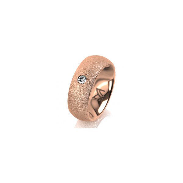 Ring 14 Karat Rotgold 7.0 mm kreismatt 1 Brillant G vs 0,065ct