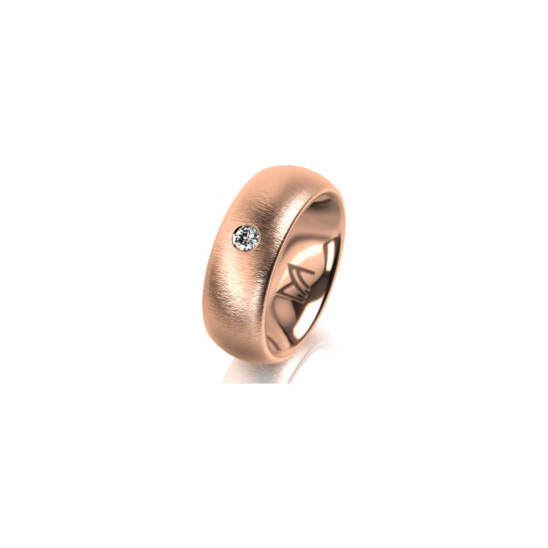 Ring 14 Karat Rotgold 7.0 mm sandmatt 1 Brillant G vs 0,065ct