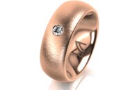 Ring 14 Karat Rotgold 7.0 mm sandmatt 1 Brillant G vs...
