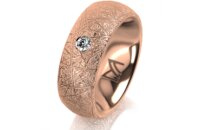 Ring 14 Karat Rotgold 7.0 mm kristallmatt 1 Brillant G vs...