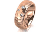 Ring 14 Karat Rotgold 7.0 mm diamantmatt 3 Brillanten G...