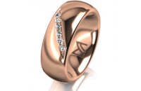 Ring 14 Karat Rotgold 7.0 mm poliert 6 Brillanten G vs...