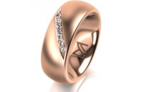 Ring 14 Karat Rotgold 7.0 mm l&auml;ngsmatt 6 Brillanten...