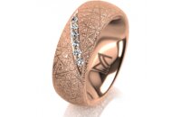 Ring 14 Karat Rotgold 7.0 mm kristallmatt 6 Brillanten G...