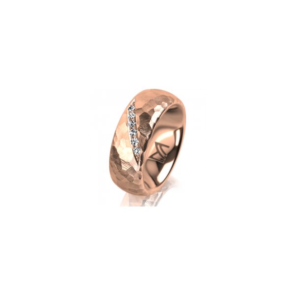 Ring 14 Karat Rotgold 7.0 mm diamantmatt 6 Brillanten G vs Gesamt 0,080ct