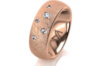 Ring 14 Karat Rotgold 7.0 mm kreismatt 5 Brillanten G vs...