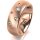 Ring 14 Karat Rotgold 7.0 mm sandmatt 5 Brillanten G vs Gesamt 0,095ct