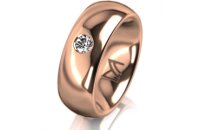 Ring 14 Karat Rotgold 7.0 mm poliert 1 Brillant G vs 0,110ct