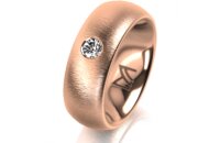 Ring 14 Karat Rotgold 7.0 mm sandmatt 1 Brillant G vs...