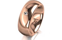 Ring 18 Karat Rotgold 7.0 mm poliert 1 Brillant G vs 0,025ct