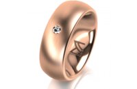 Ring 18 Karat Rotgold 7.0 mm l&auml;ngsmatt 1 Brillant G...