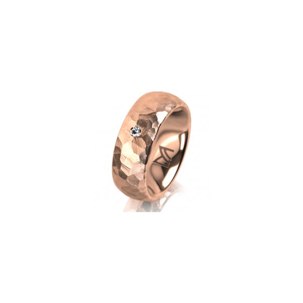 Ring 18 Karat Rotgold 7.0 mm diamantmatt 1 Brillant G vs 0,025ct