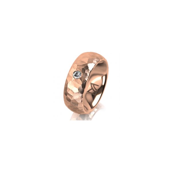 Ring 18 Karat Rotgold 7.0 mm diamantmatt 1 Brillant G vs 0,065ct