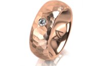 Ring 18 Karat Rotgold 7.0 mm diamantmatt 1 Brillant G vs...