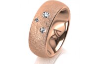 Ring 18 Karat Rotgold 7.0 mm kreismatt 3 Brillanten G vs...