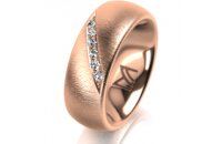Ring 18 Karat Rotgold 7.0 mm sandmatt 6 Brillanten G vs...