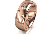 Ring 18 Karat Rotgold 7.0 mm poliert 5 Brillanten G vs...