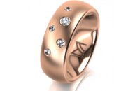 Ring 18 Karat Rotgold 7.0 mm l&auml;ngsmatt 5 Brillanten...