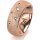 Ring 18 Karat Rotgold 7.0 mm kreismatt 5 Brillanten G vs Gesamt 0,095ct