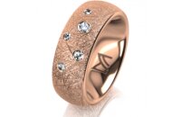 Ring 18 Karat Rotgold 7.0 mm kristallmatt 5 Brillanten G...