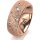 Ring 18 Karat Rotgold 7.0 mm kristallmatt 5 Brillanten G vs Gesamt 0,095ct